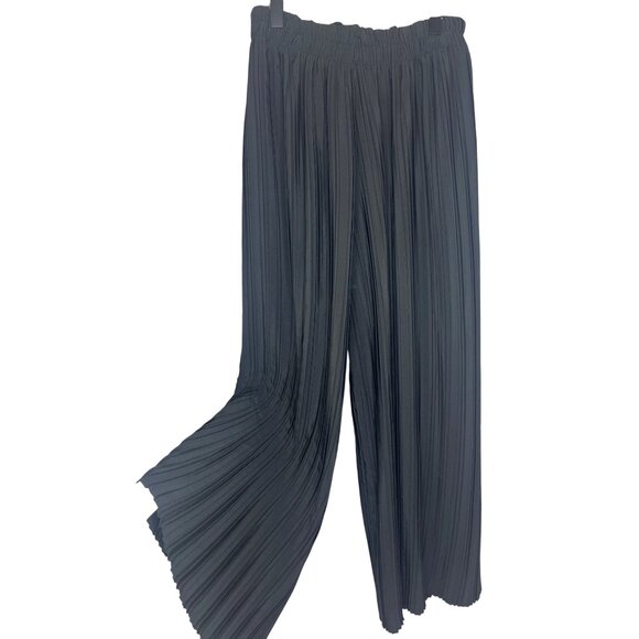 Vintage Gaucho Coulottes Crop Wide Leg Pallazzo Pants Black Size MED - Picture 1 of 6